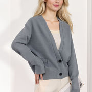 初回送料無料　ニットセーターおしゃれな長袖カーディガン上着　レディースファッション人気トレンド