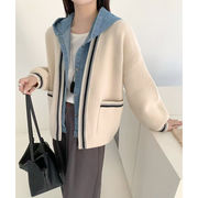 初回送料無料　ニットセーター切り替えデザインコート　レディースファッション人気トレンド