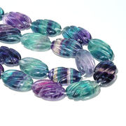 天然石 約24x16mm マルチカラー フローライト  連材 1連売り 蛍石 Fluorite