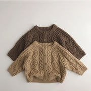 ins 秋冬新作　子供服　厚手　カーディガン　アラン模様　トップス　ユニセックス　可愛い　セーター　2色