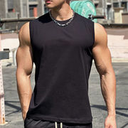 無地 シンプル メンズ ノースリーブ タンクトップ トレーニングウェア スポーツ ボディビルディング