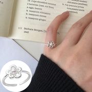 お花シルバー指輪 パール リング S925 シルバーアクセサリー アレルギー対応 調整可能 おしゃれ 上品