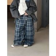 【2025冬新品】韓国風子供服  キッズ  男女兼用  チェック柄  ズボン  ボトムズ   90cm-150cm