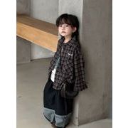 【2025冬新品】韓国風子供服 男の子 トップス チェック柄  シャツ  おしゃれ   90cm-150cm