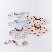 【全15色】韓国風 ベビーリバーシブルスタイ コットン素材 よだれかけ コットン 両面使えるおしゃれビブ