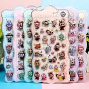 【全6種】可愛いキャラクター風うさぎステッカー ぷっくり3D立体シール スマホケース・手帳デコ用