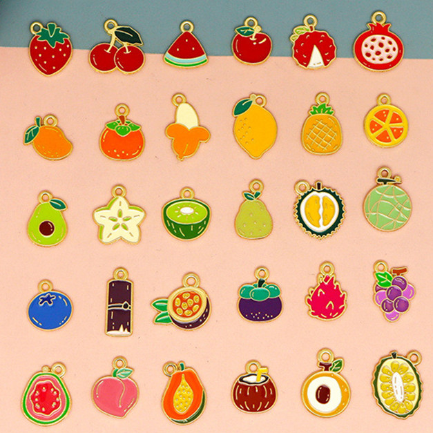 金属チャーム イチゴ メタルチャーム アクセサリーパーツ 果物 ハンドメイドパーツ スイカ バナナ フルーツ