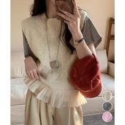 【日本倉庫即納】 ニットベスト レディースチョッキ 重ね着