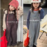 ★秋冬新作★韓国風子供服★キッズ サロペット ワイドパンツ 女の子カーゴ風 男の子も可