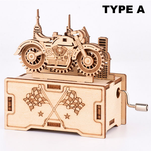 オートバイと車の木製インテリアパズル