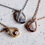 ハワイアンジュエリー ネックレス ステンレス ドロップ しずく CZ サージカルステンレス