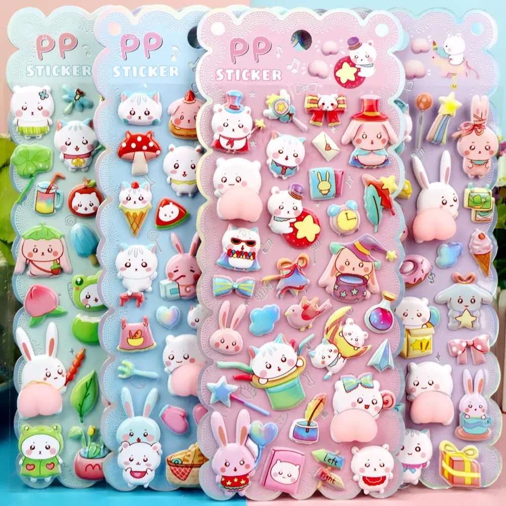 人気新品 　ストレス解消　ぷにぷに　立体泡ステッカー DIY用 手帳用 スマホケース 装飾用 子供用DC　