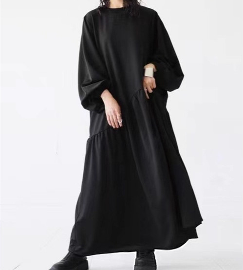 ワンピース レディース 長袖 ロングワンピース 体型カバー 大人カジュアル マキシ丈 大人可愛い