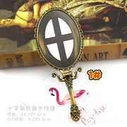 十字形ハンドルミラー 折りたたみコンパクト 携帯化粧鏡  四色