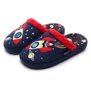 キッズもこもこスリッパ  ロケット 可愛い防寒 静音 滑り止め 洗える冬用室内履き