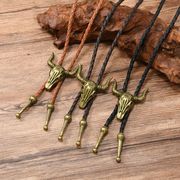 首輪レザーネック/ループタイ メンズ ポロタイ ボロタイ おしゃれ 紐 ロープ アクセサリーE90067