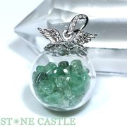 【ペンダントトップ】さざれチップ入り 羽付き丸玉 各種