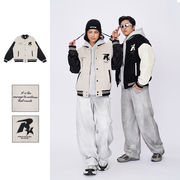 メンズ 刺繍入り スタジャン 男女兼用 ストリート系  PU袖 ジャケット 秋冬 2025新作★全2色