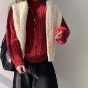 UQ0445トップス レディース セーター ニット カットソー プルオーバー 2色 長袖 韓国風  2025秋冬新作