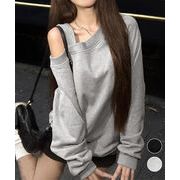 【日本倉庫即納】 ワンショルダースウェットレディース韓国風