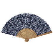 絞り風和柄扇子　２１ｃｍ　青海波（藍・濃藍）　扇子/和/日本/せんす/うちわ
