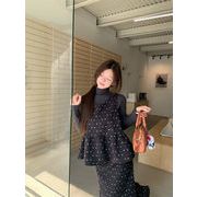 今季マストバイ   気質   おしゃれ インナー+ ウール  花柄   ベスト +スカート  セット