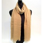 【スカーフ】【ストール】ビッグサイズシワ加工UVケア無地ストール