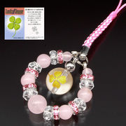 幸運を呼ぶ四つ葉のクローバーストラップ＜ラッキー・幸せカード付き＞