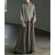 ワンピース レディース ワンピ ロングワンピース ニットワンピース ハイネック ゆったり 暖か