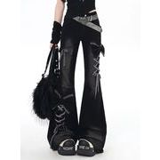 【予約226892】大きいサイズ秋冬 韓国 カレッジ風 新しいデザイン カジュアル デニム パンツ S ~LL