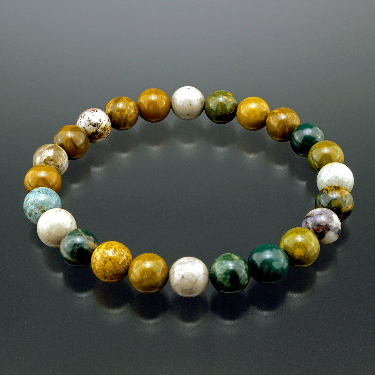 オーシャンジャスパー　ブレスレット③ オーシャンジャスパー運気向上ブレス＜宝石パワーカード付き＞ | 卸売