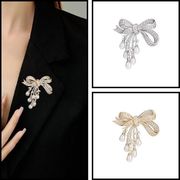 豪華で洗練されたリボンブローチ、 キュービックジルコンブローチ06712