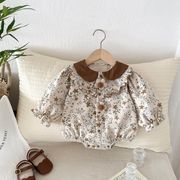 2026春夏新作 韓国風子供服 ベビー花柄ロンパースドレス