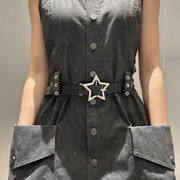 ベルト ラインストーン 星 スター 穴あき PUレザー ギャル キラキラ