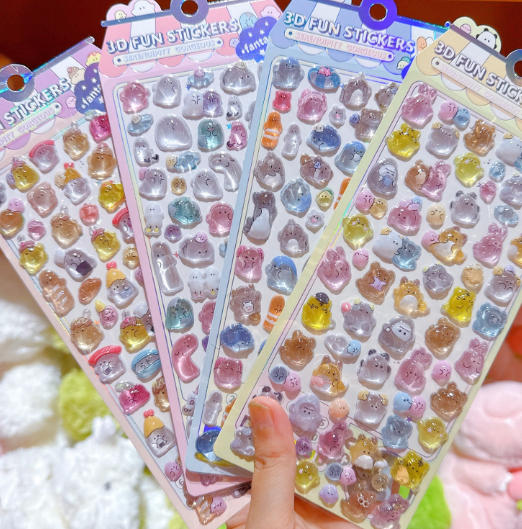 シール 3Dシール 手帳素材 手芸DIY 手帳シール ステッカー 装飾シール 精美 ク 文房具