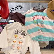 2026春新作　子供服　キッズ　プリント　長袖　Tシャツ　カジュアル　トップス　可愛い　おしゃれ　英字