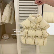 ベスト キッズ 女の子 中綿 ダウン風 アウター 防寒 暖かい 子供服 秋 冬