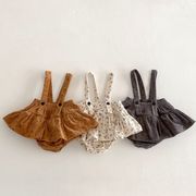 2025秋冬※FLM☆コーデュロイ ロンパース 小花柄 バルーンスカートパンツ インナー&ロンパース