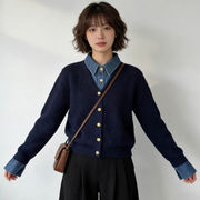 2025年INS 早春新作   気質   おしゃれ   着痩せ   フェイクレイヤード  ニット  カーディガン