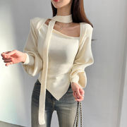 2025年INS 早春新作   気質   おしゃれ   加厚   スリット付き   ニット セーター