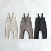 2026春新作　ベビー服　リブ　サスペンダー付き　ハイウエスト　ロングパンツ 　可愛い　ボトムス　柔らか