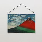 浮世絵 和柄 和雑貨 タペストリー 【 葛飾北斎 凱風快晴  】 プリント ラメ 光る生地 【 日本製 】
