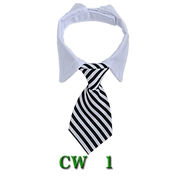 犬猫兼用 ストライプ柄ペットタイ 取り外し可能なネクタイ風アクセサリー　直送