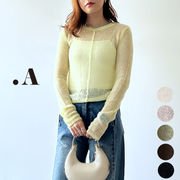 【2026新作】モヘアセンターリンキング透かし編みPO