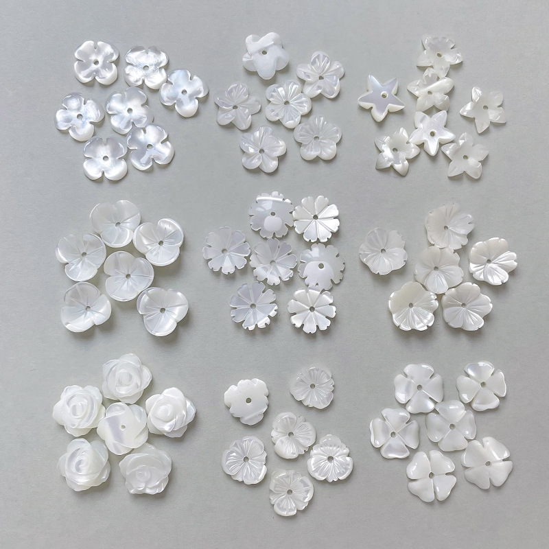 シェルパーツ 花座 ビーズ フラワー 手芸用品店 アクセサリーパーツ ハンドメイド デコパーツ 天然素材