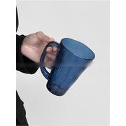 2026FW 今年大人気 家庭用高級星空ブルー ガラスカップ ハンドル付き安定感 390mlの適量容量