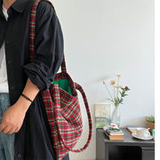 トートバッグ　エコバッグ　チェック柄　韓国ファッション