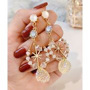 【日本倉庫即納】 しずく型ピアス大ぶり 揺れるビーズピアス