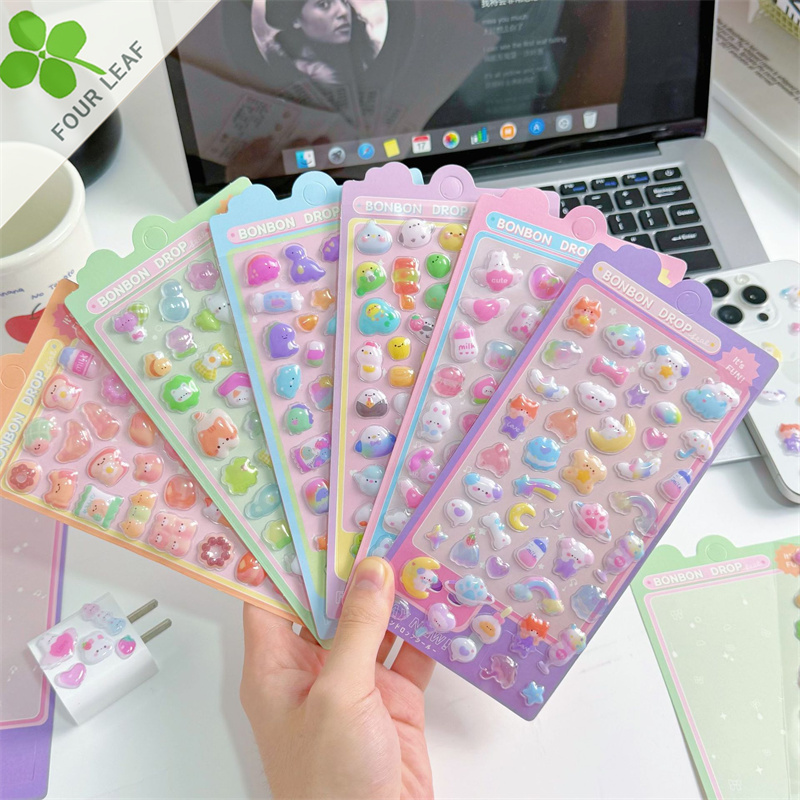 3Dシール 手帳用・創意ステッカー DIY手作 立体キャラクターシール 粘着シール 贈り物 子供