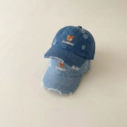 子供帽子　デニムキャップ　クマ　ベースボールキャップ　韓国キッズハット